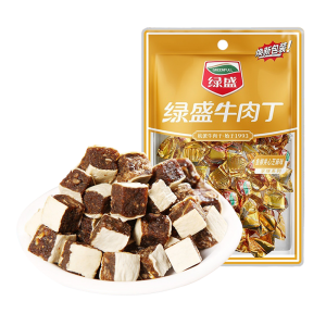 绿盛牛肉丁  芝麻味  40g（50包/箱）到期日25.7.2